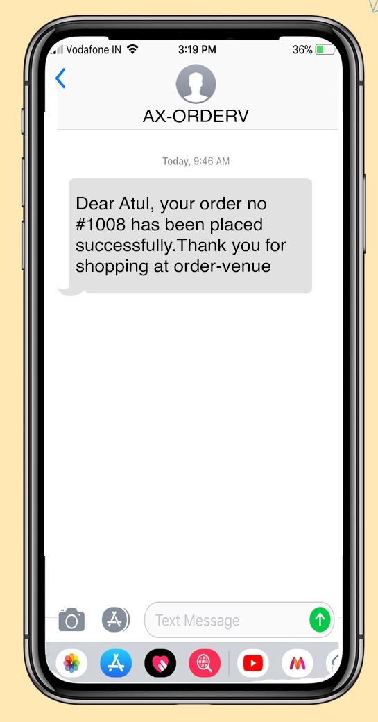 order confirmation text example