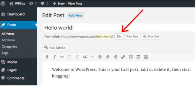 This image shows where in WordPress to go to edit your WordPress permalink structure.