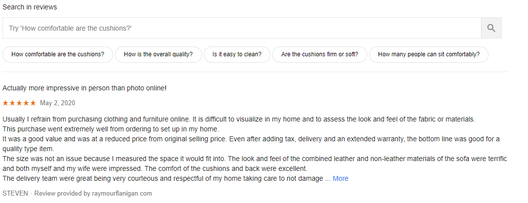 sectional sofa listing review