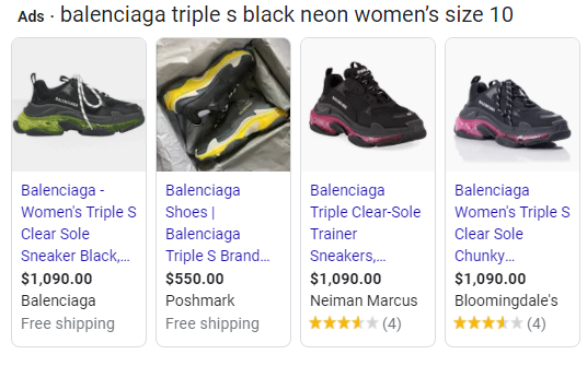 specific shoe brand search