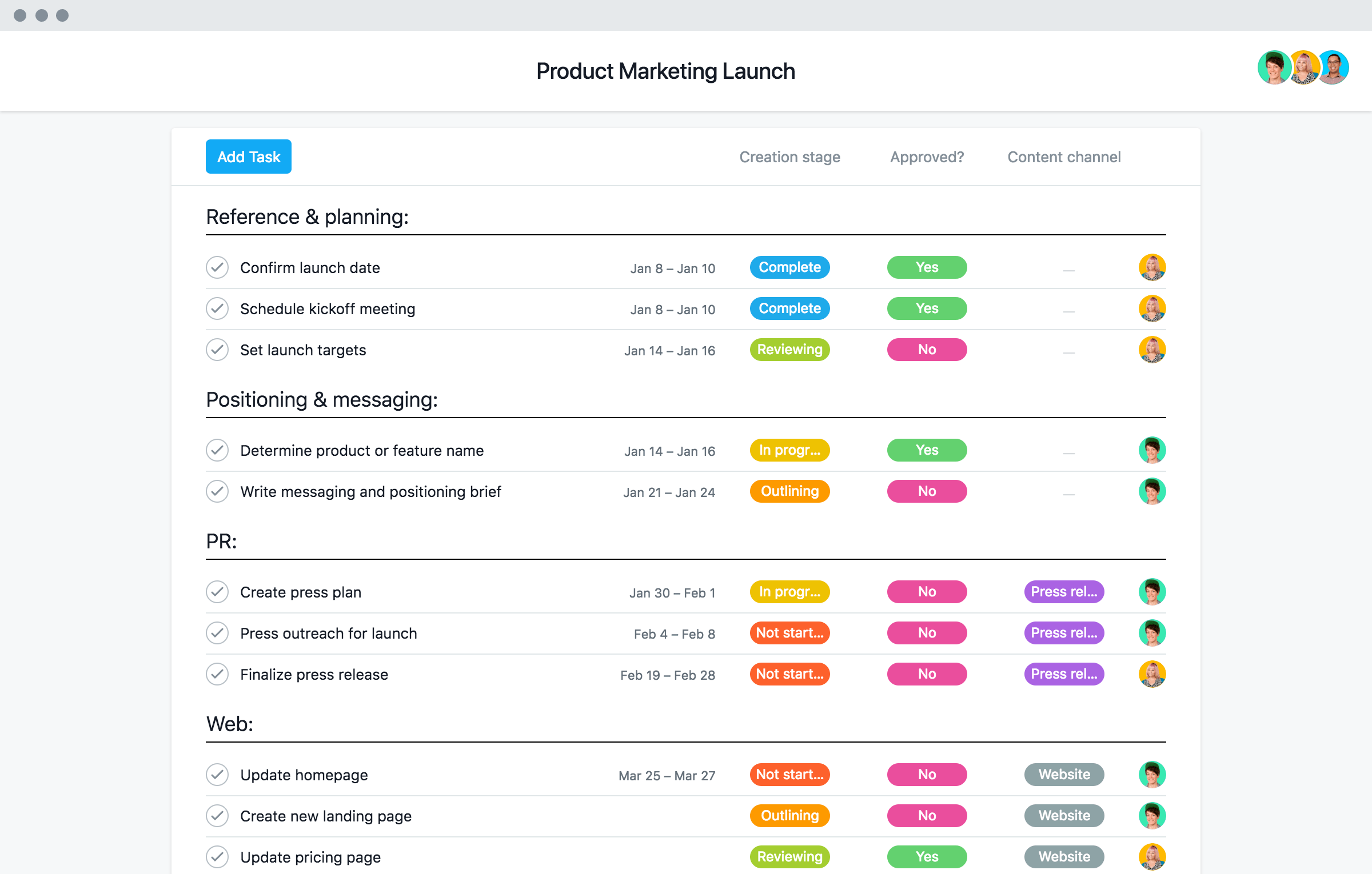 product launch scheduling app