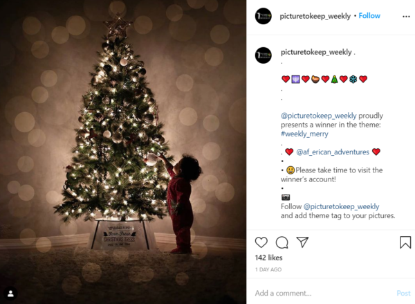photo christmas story Instagram giveaway