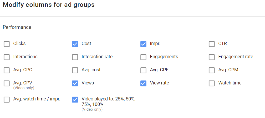 youtube reporting metrics video played to