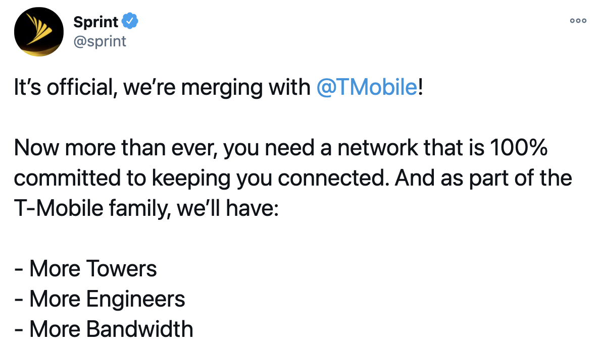 Sprint's tweet