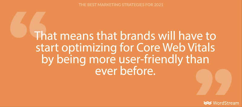 best marketing strategies for 2021-core web vitals