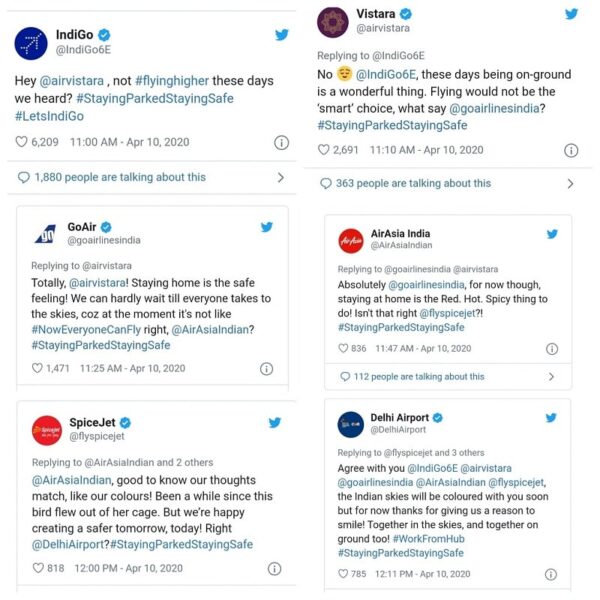 airlines on Twitter during lockdown