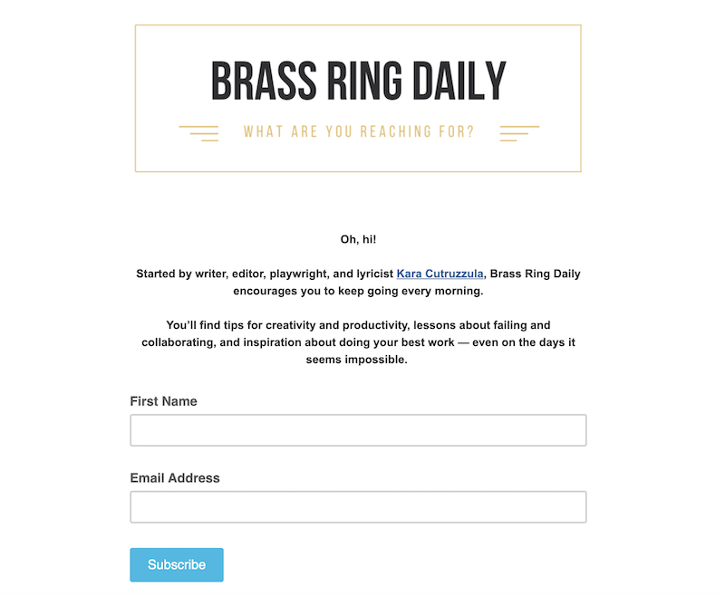 creative newsletter names brass ring daily
