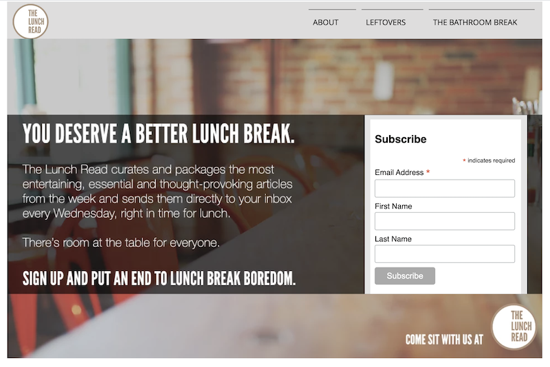 creative newsletter names the lunch break