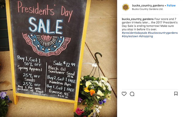 february marketing ideas presidents day sale instagram