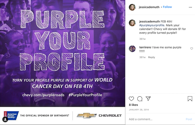 february marketing ideas purple your profile