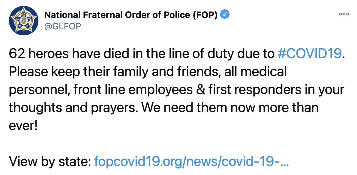 COVID-19 personnel death count