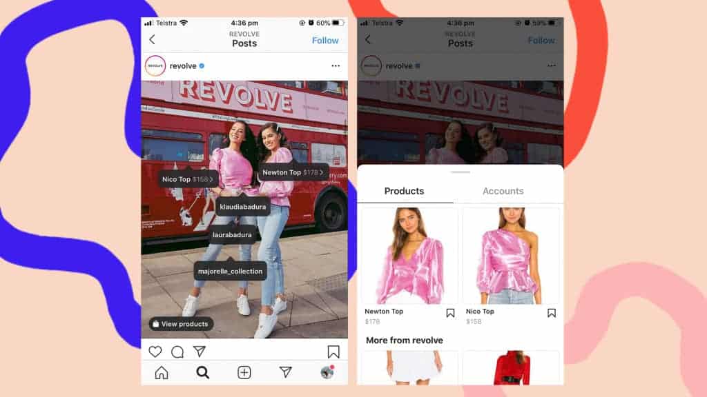 Ecommerce store on Instagram.