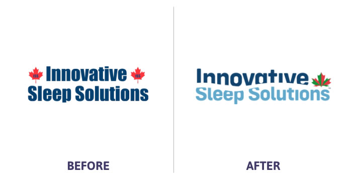 Before and after logo for Innovative Sleep Solultions