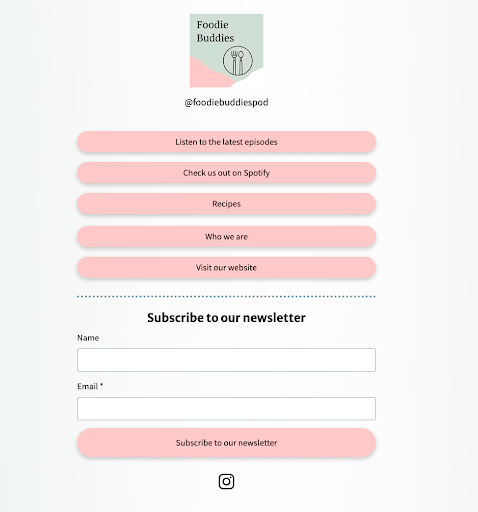 what a landing page looks like example