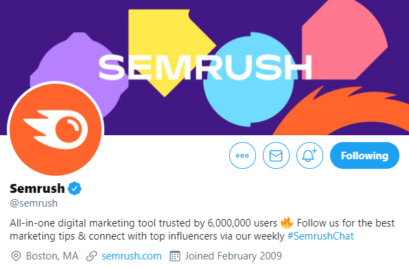 Semrush’s branded hashtag #semrushchat