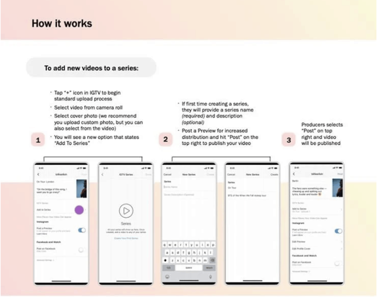 An example of how IGTV series works.