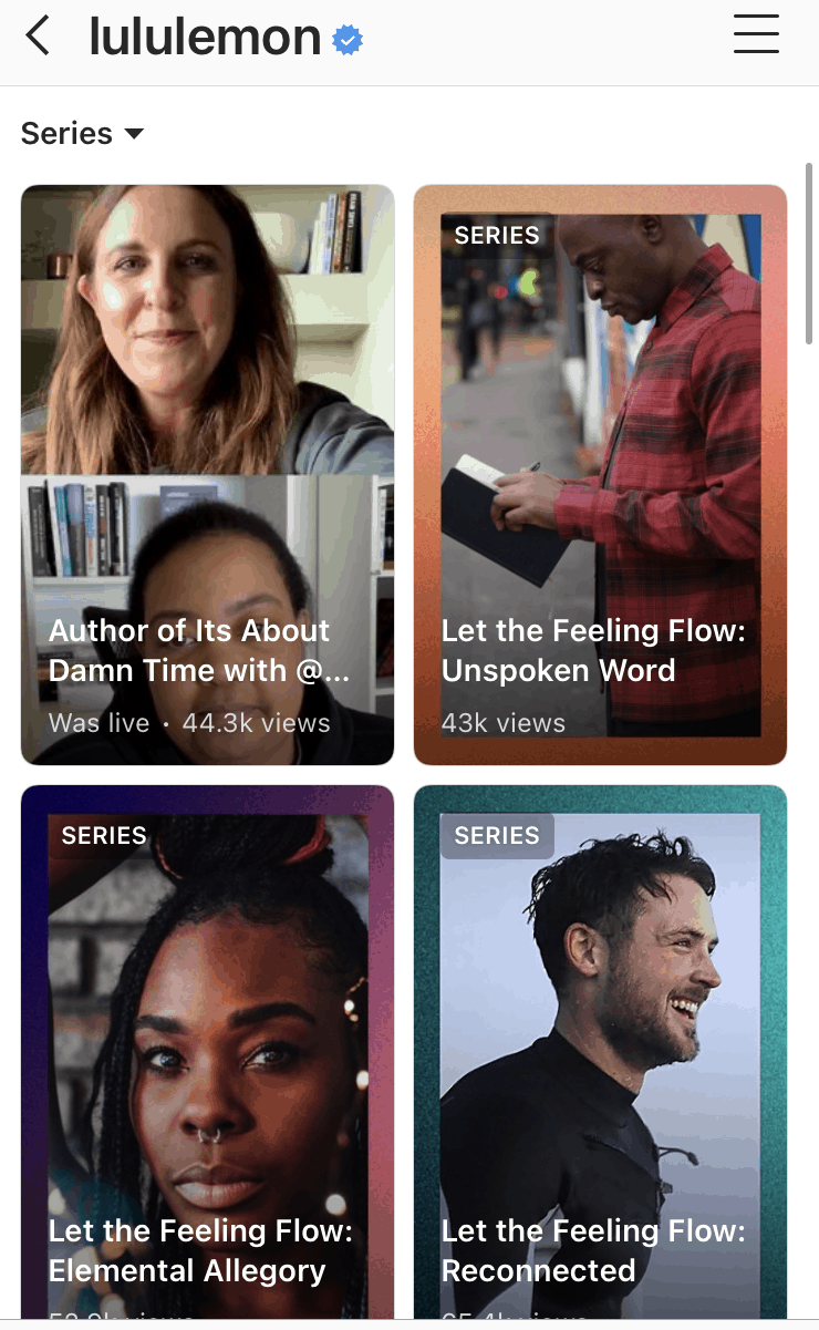 Example of an IGTV video.