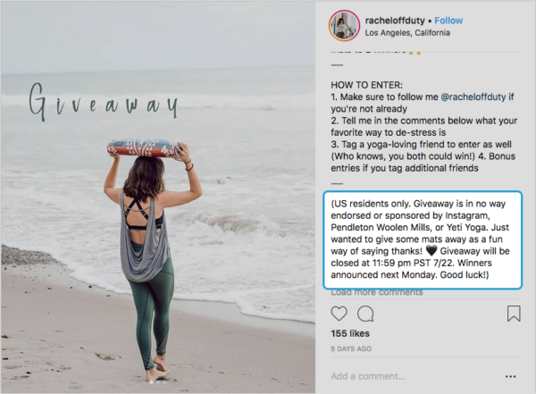 Instagram contests rules 