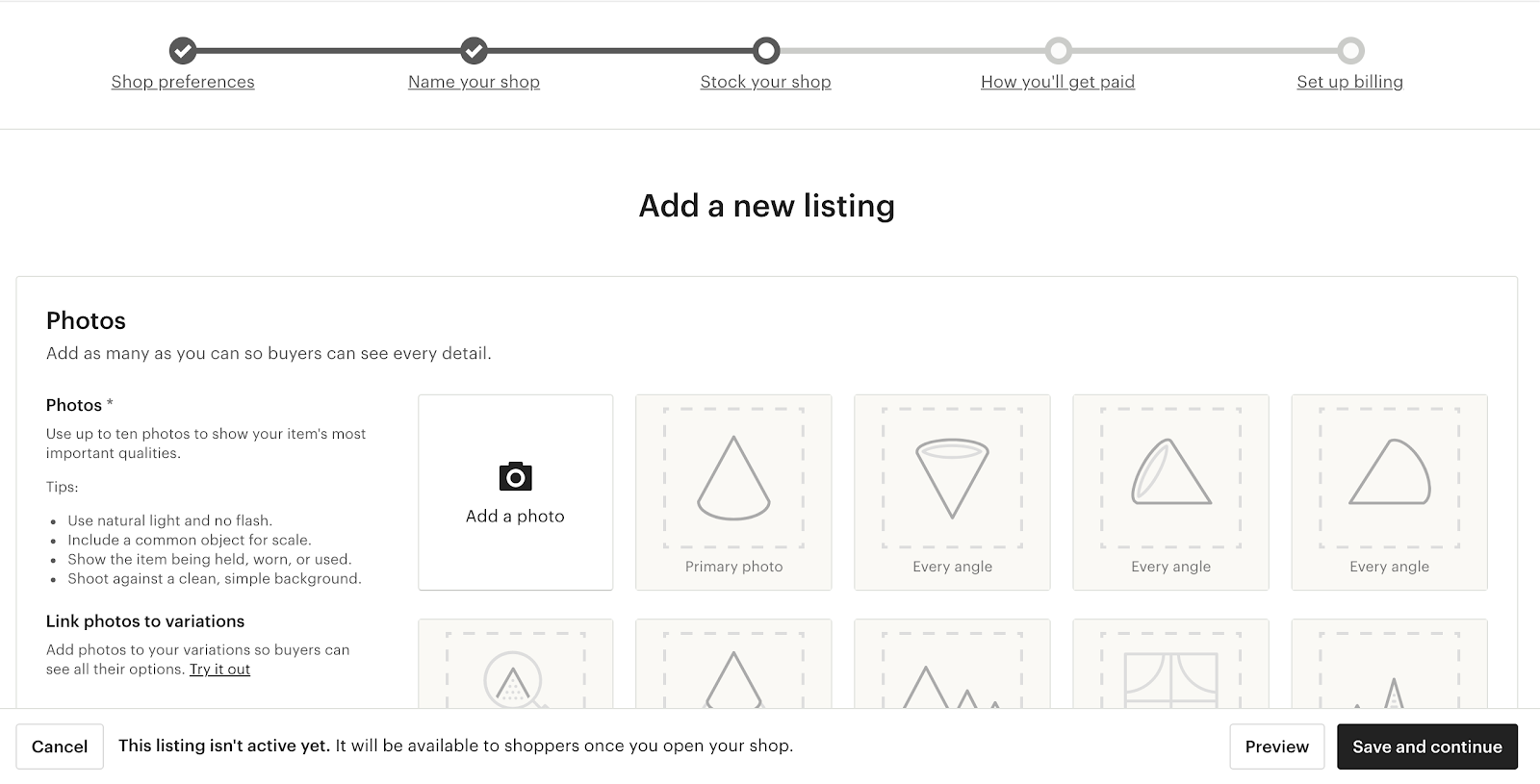 how to start an etsy shop - adding a listing