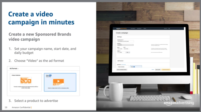 Amazons tool to create sponsored brand video ads