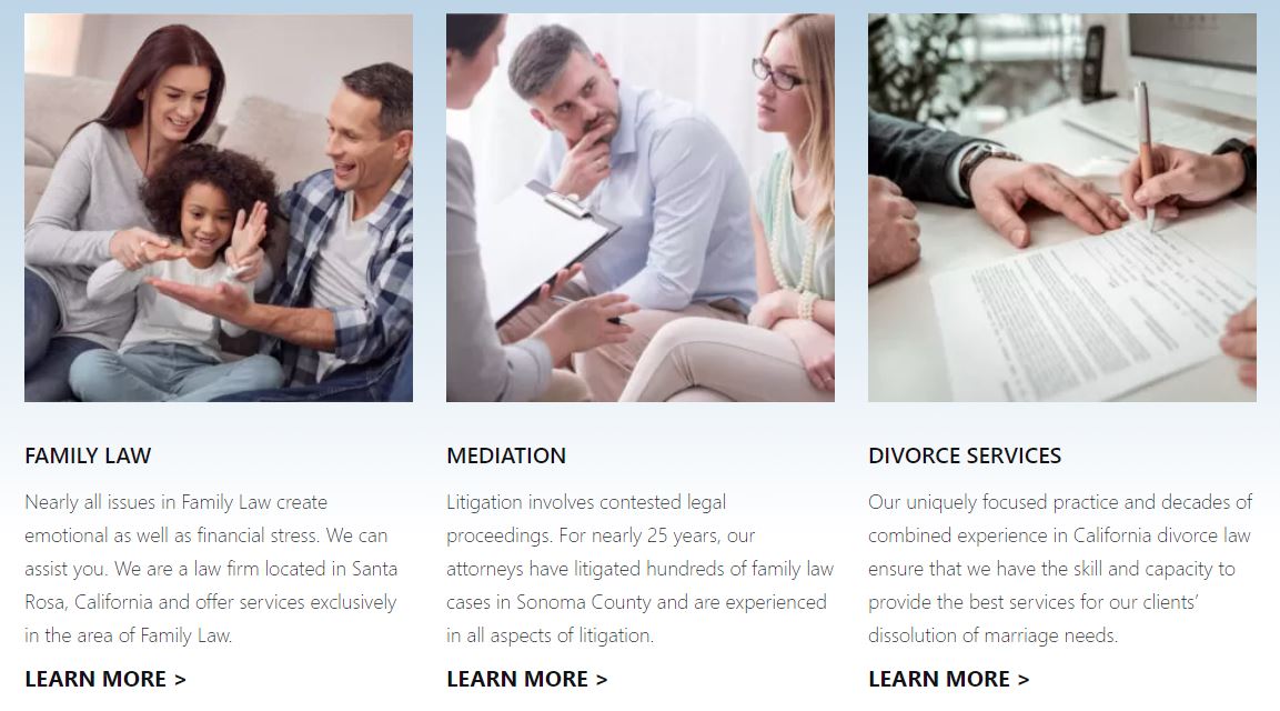 family law firm website section
