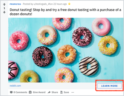 Reddit ad for a donut tasting