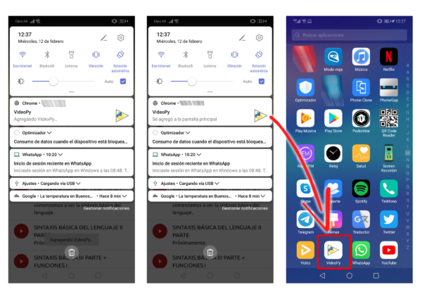 WebApp installed as a PWA on an Android user device