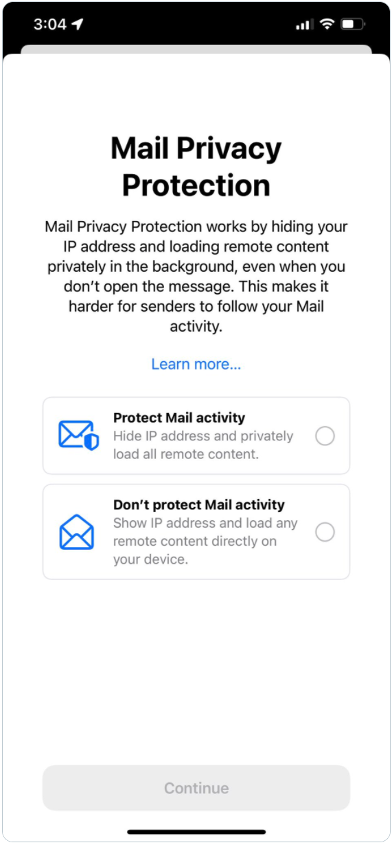 Apples Mail Privacy Protection notification