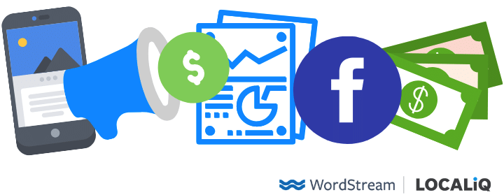 facebook logo with dollar bills and advertising report
