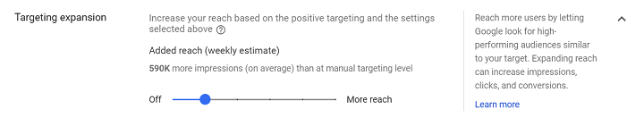 google ads audience targeting expansion