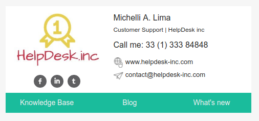 Help desk email signature template