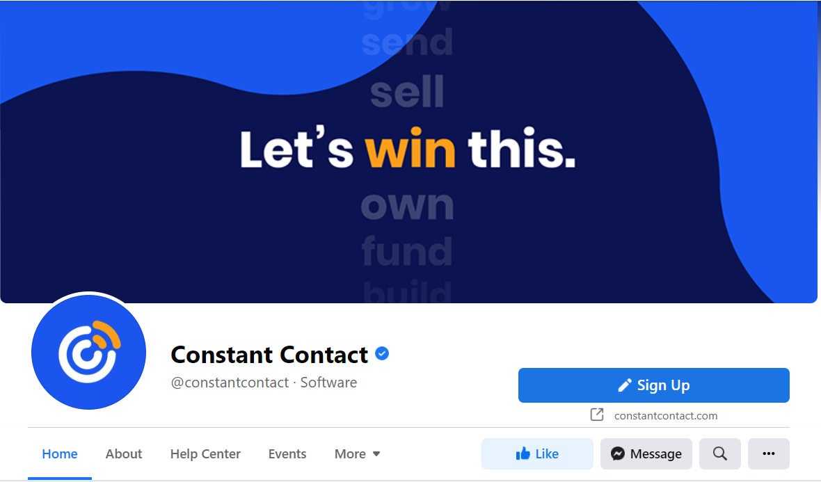 Constant Contacts Facebook page