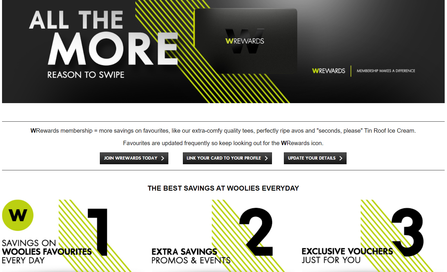 The loyalty program page for Woolworth