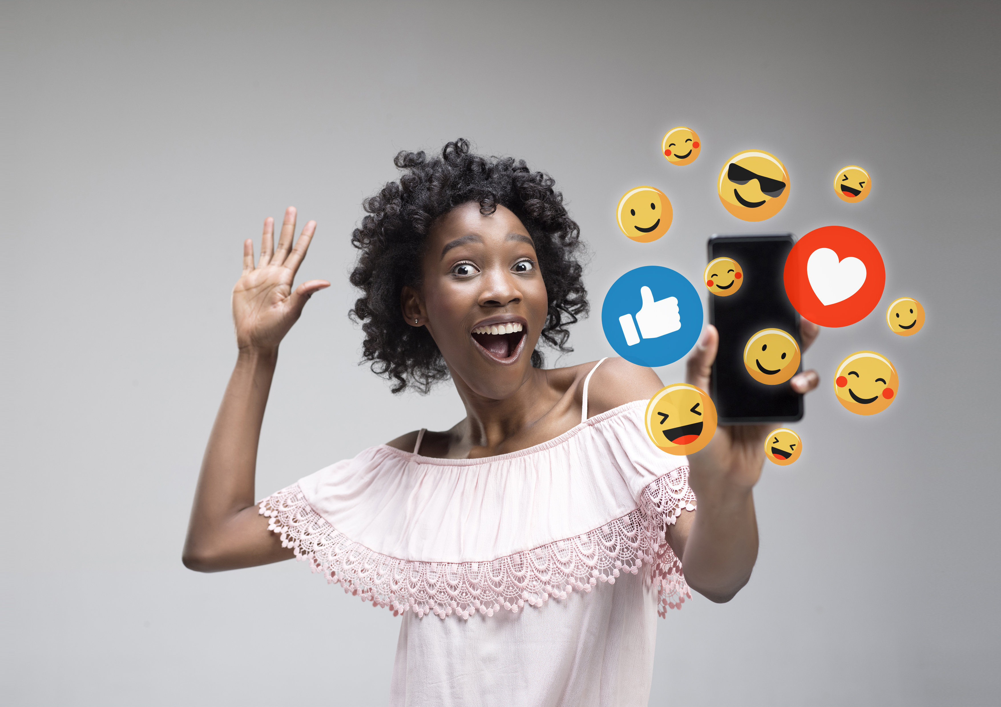 Woman engaging with her audience on social media