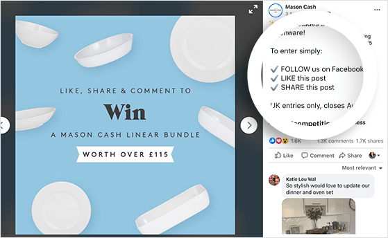 interactive Facebook post idea -Giveaway Contest