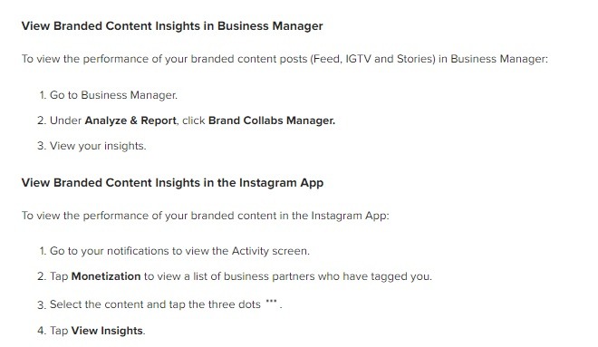 how to view branded content insights
