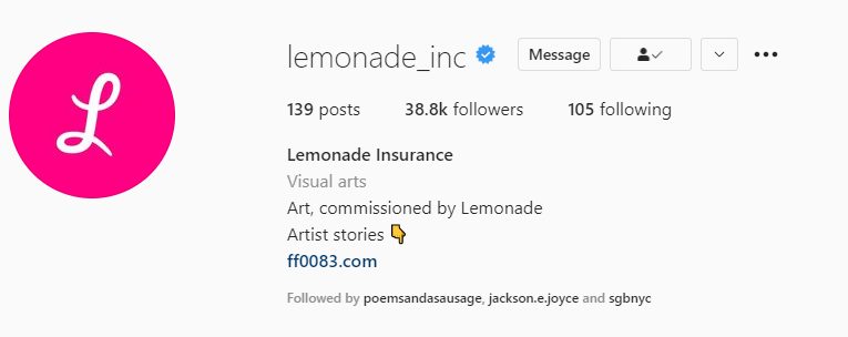 Lemonades Instagram profile
