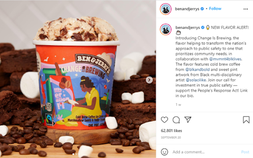 ben and jerry's collaboration post