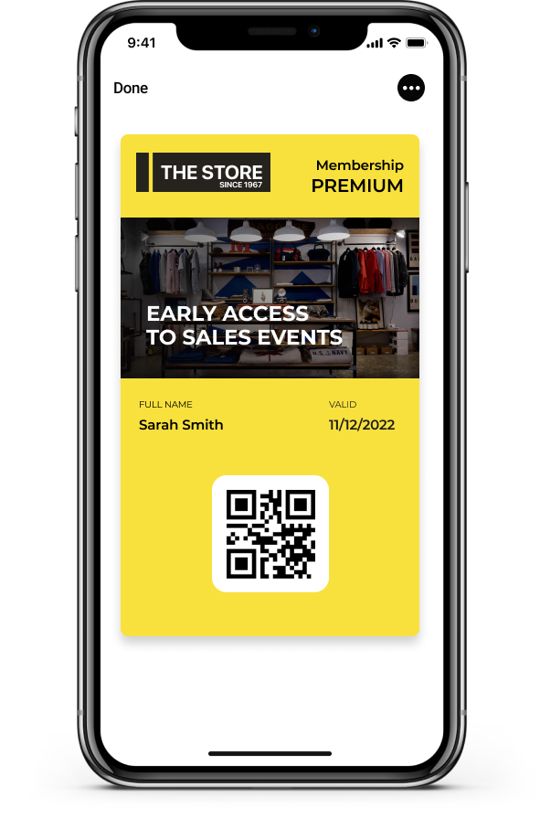 A mobile image showing a customer’s access pass for an early access sale.