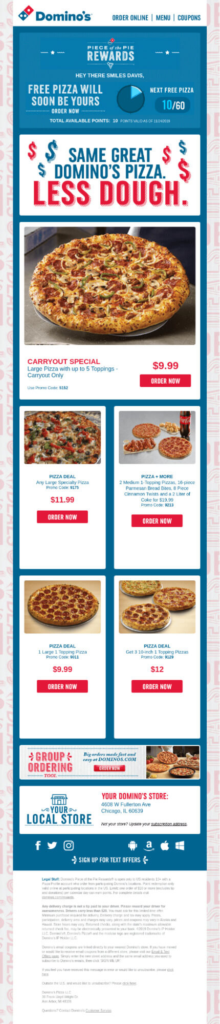 Dominos email example