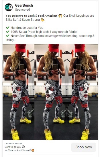 gearbunch facebook ad cta example 