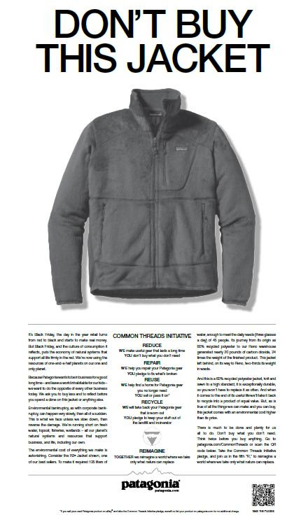 Patagonias "Dont Buy This Jacket" campaign
