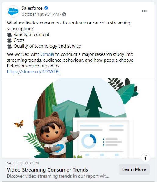 Salesforce Facebook post example