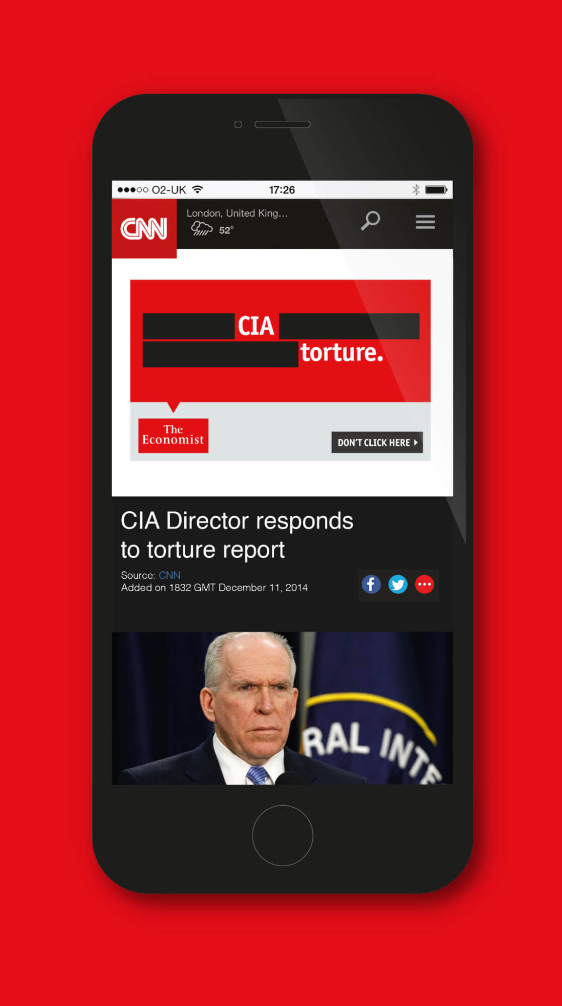 Banner ad example from CNN