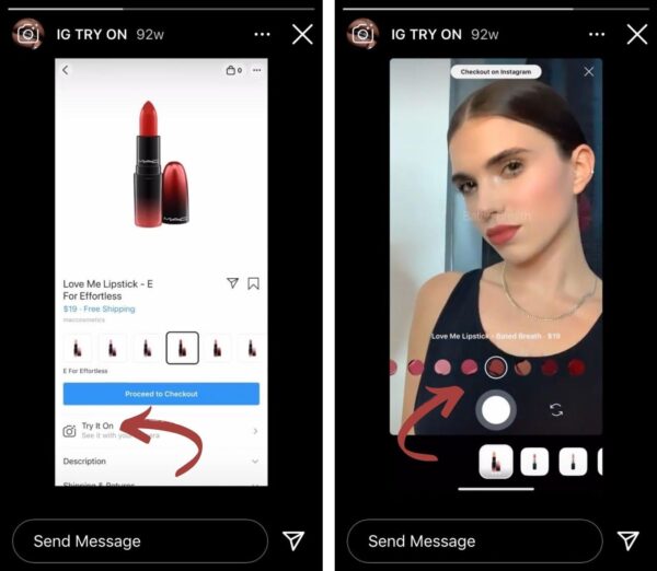 AR filters on Instagram 