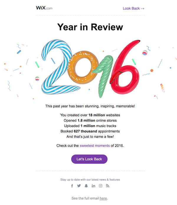 year-in-review-email-concise-wix