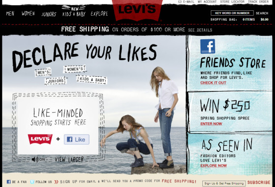 Levi’s “Friend Store” provides a real opportunity for users to share their purchases with friends.