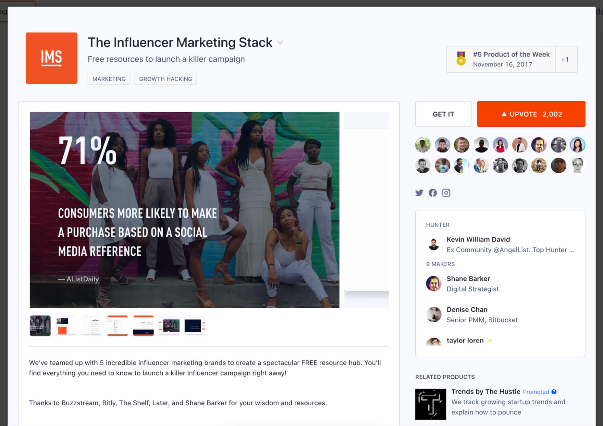 Example of a brand launch on Product Hunt