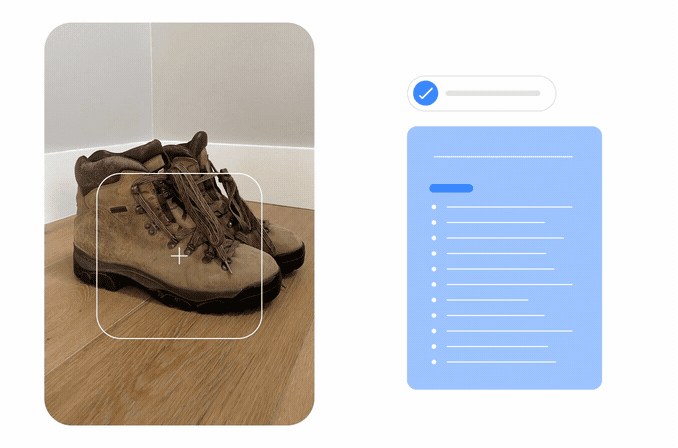 Example image search of a pair of hiking boots using Googles MUM technology