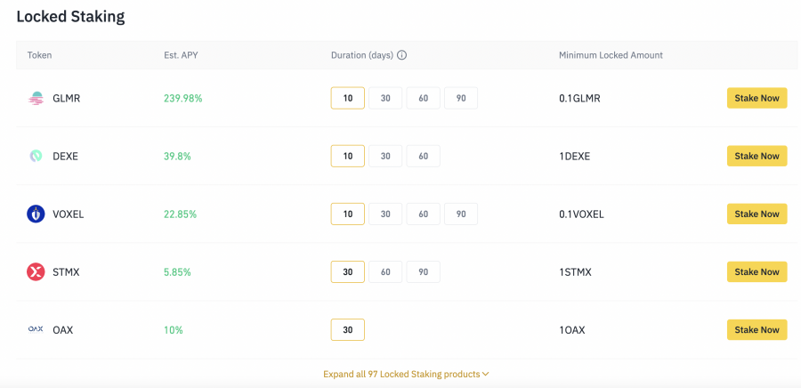 binance staking